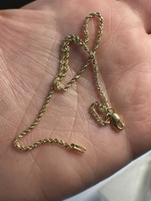 14k Solid Yellow Gold  Women s Rope Chain Ank...
