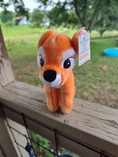 Vtg Walt Disney Productions Bambi Faline Plush Deer Baby Fawn W/ Ear Tag 7  EUC