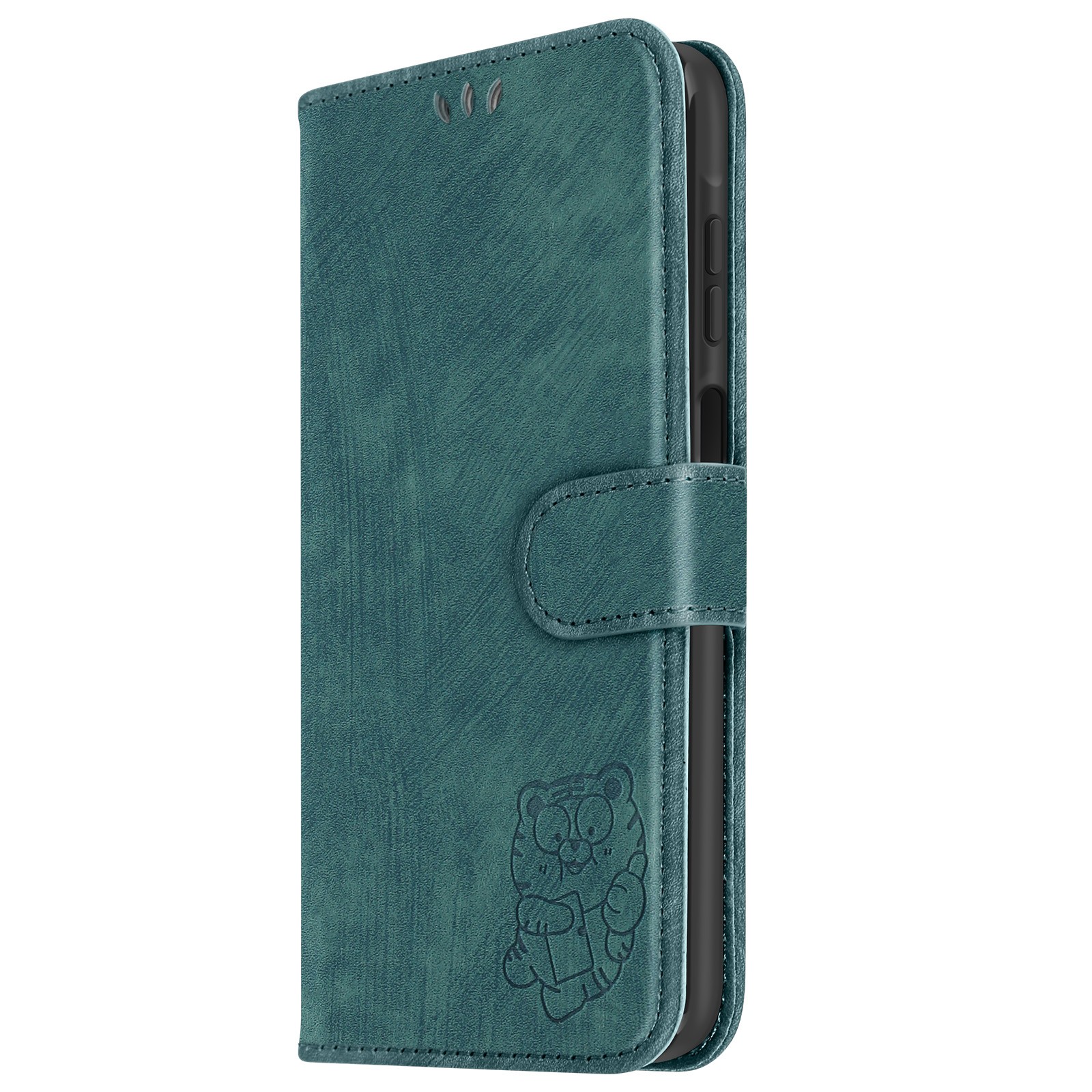 Étui Samsung A25 5G Vert Coque Portefeuille Antichoc à Motif Tigre et Clapet Aimanté