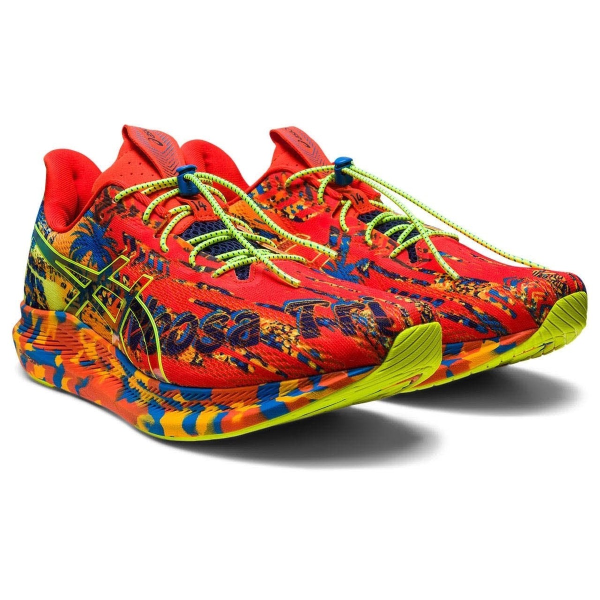 ASICS Noosa TRI 14 Men\'s Running Shoes Cherry Tomato Safety Yellow Size 9.5 M Amazon.com: ASICS Zapatillas Noosa Tri 14 para hombre  main image 3