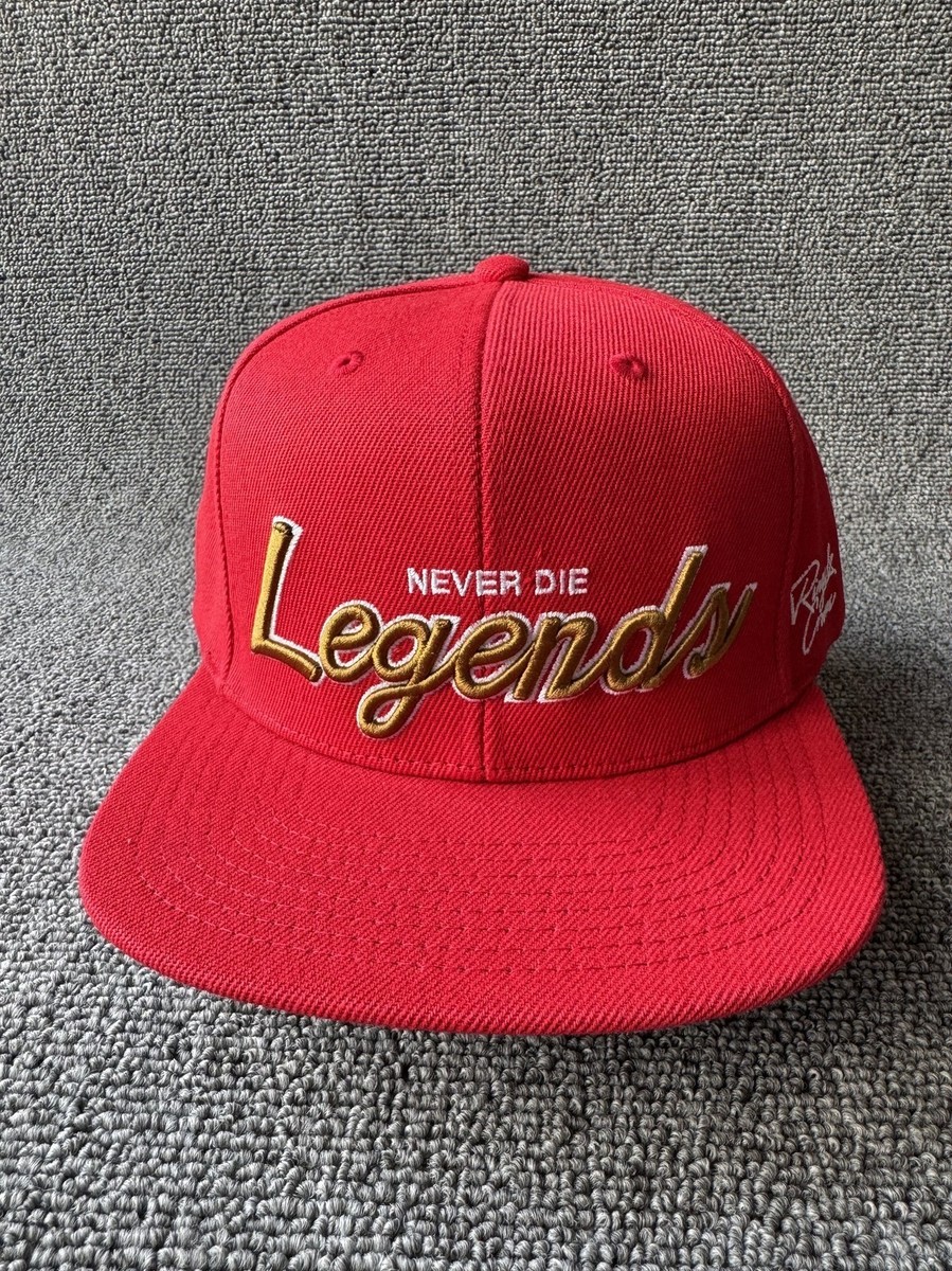 Rugged Crown Legends Snapback Hat Red Flat Brim Streetwear Cap
