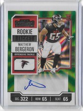 2023 Contenders Football #164 Matthew Bergeron RC Green parallel autograph (RM)