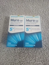 LOT OF 2 - Bausch + Lomb Muro 128 Ophthalmic 5% Ointment~ 1/8 fl oz (3.5 g) NEW!