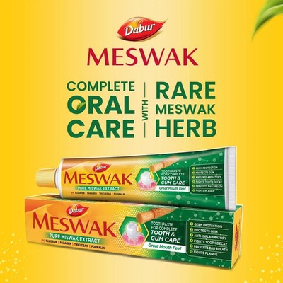 Dabur Toothpaste Meswak ,Red, Babool Miswak Herbal Non Flouridated Dental Care