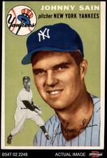 1954 Topps #205 Johnny Sain Yankees 6 - EX/MT