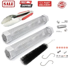 12" Pellet Smoker Tube for pellet Grill 2 Pack Cold Smoker Generator for BBQ ...