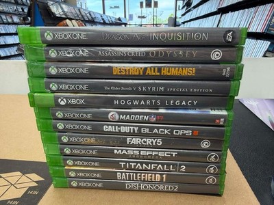 Microsoft Xbox One Game LOT x12 Hogwarts Legacy Skyrim Titanfall 2 Black Ops 4