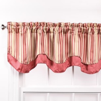 Windsor Scalloped Layered Valance - BURGUNDY color,Cornices & Valances