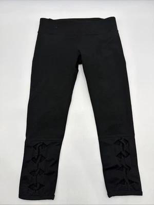 Fabletics Capri Leggings Women S Black Solid Logo .#46821 - Image 1 of 4