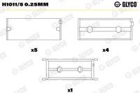 Glyco Kurbelwellenlager H1011/5 0.25Mm FüR Opel Combo Tour X12 Corsa S07 Meriva