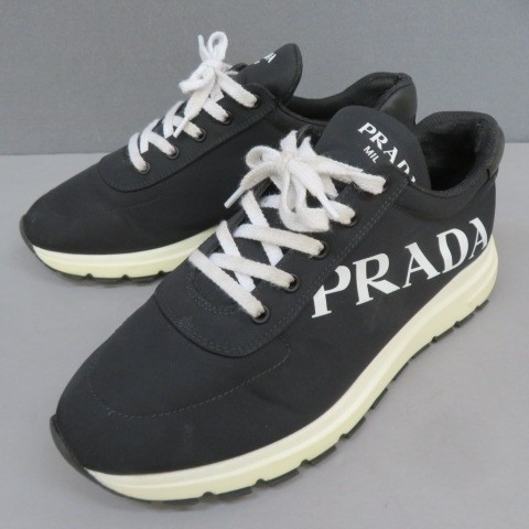 Prada Black Logo Low-Cut Sneakers