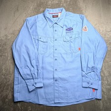 Bulwark FR Work Shirt Mens XXL Light Blue iQ Series Flame Resistant Carrier New