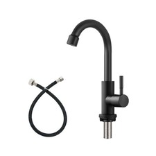 Heyalan Cold Water Only Kitchen Faucet Single Handle 1 Hole Deck Mount SUS304...