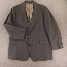 VTG Stafford Jacket 42R M Gray Pinstripe 100% Wool Blazer Made in USA