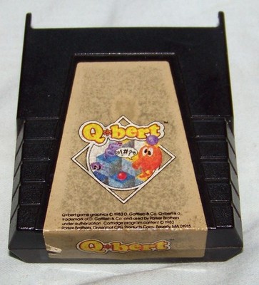 ATARI 400 800 1200 XL XE GAME CARTRIDGE QBERT PARKER BROTHERS 1983 VINTAGE