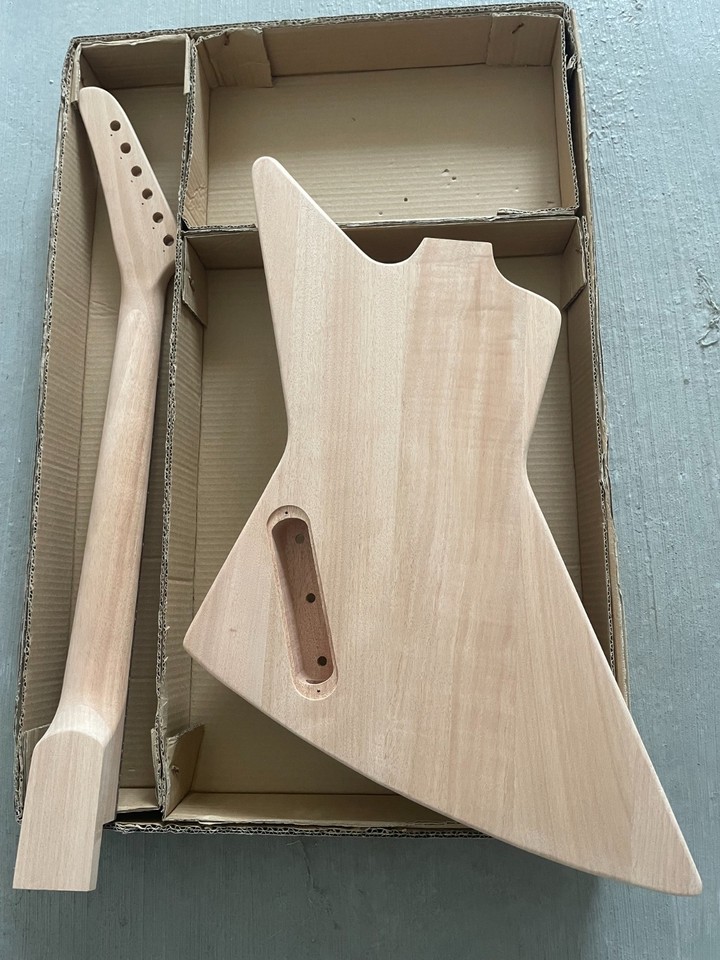 DIY Haze DKE 1958 Explorer Electric Guitar Kits Mahogany Body HH ...