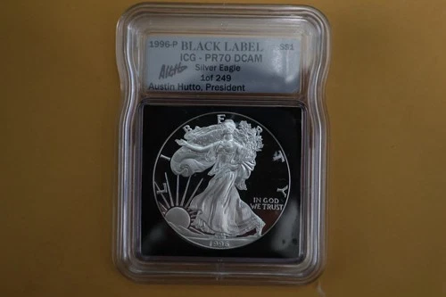 1996 P American Silver Eagle Dollar Proof ICG PR70 DCAM Black Label