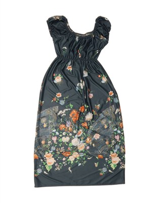 Hamilton Damen Maxikleid UK 14 Large blau Blumenmuster Polyester DH04