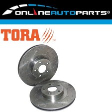 Front Drilled + Slotted Disc Brake Rotors for Subaru Forester SG SH 2002-2010