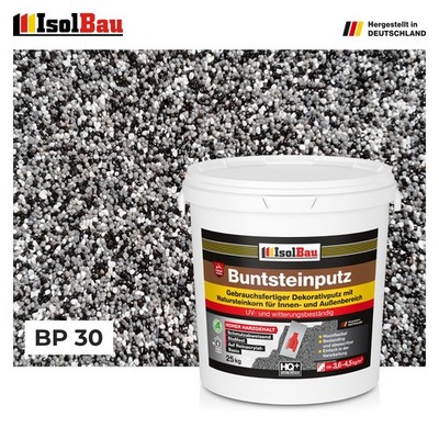 Buntsteinputz Mosaikputz BP30 (schwarz, grau, weiss) 25kg Absolute ProfiQualität