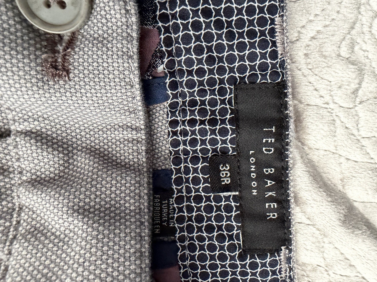 Men’s Ted Baker 36 Regular Gray Pattern Pants - image 3