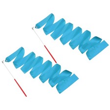 2 Pcs Dance Ribbons 78.7" Gymnastics Ribbon Streamers Red Wand, Sky Blue