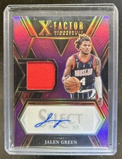 2022-23 Select Jalen Green X Factor Signatures Jersey Purple Auto #/99