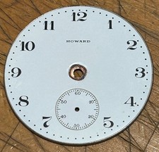 HOWARD WATCH CO. 15S SINGLE SUNK POCKET WATCH PORCELAIN DIAL