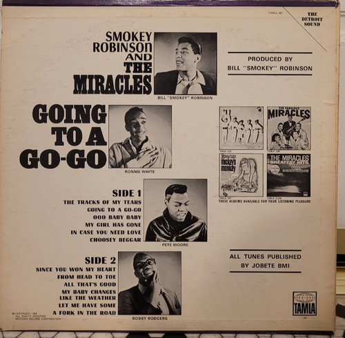 Smokey Robinson and the Miracles - Going to a Go-Go LP Tamla Records 257 VG++ - Picture 2 of 4