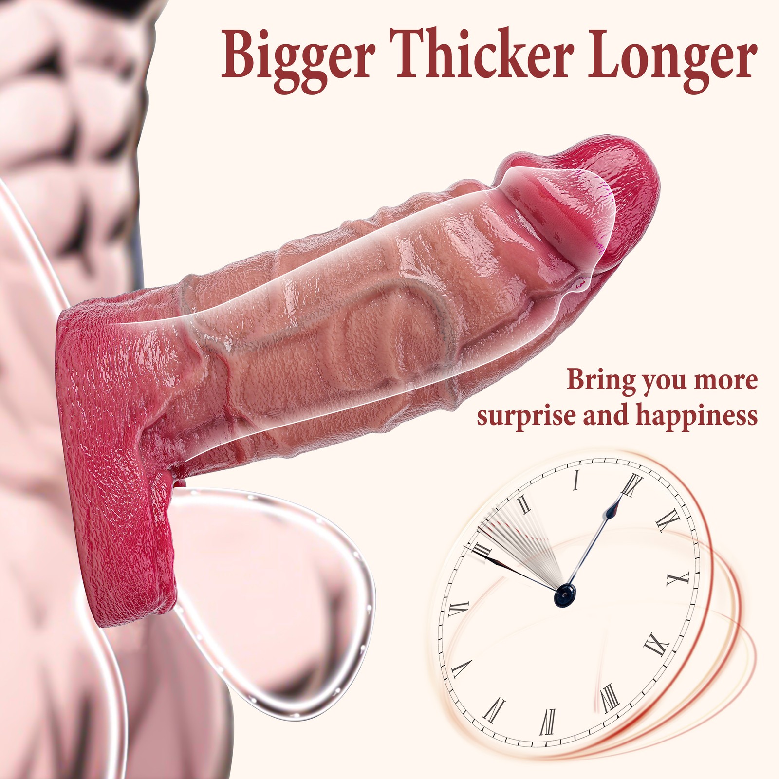 Huge Male Cock Girth Enlarger Enhancer Penis Extension Extender Sheath Sleeve