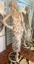 VTG 1990s copies 1920s- Floral Drop Waist Dress size 12 Fapper Gatsby
