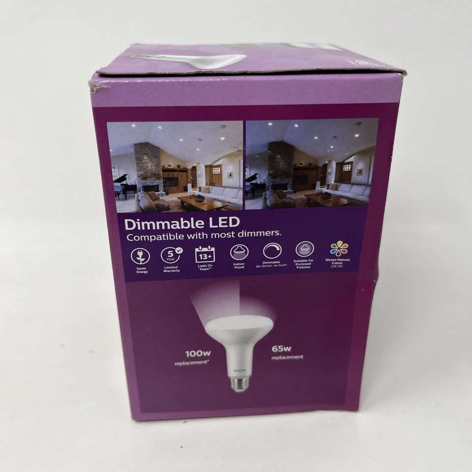 Philips 100 Watt Replacement Dimmable LED BR30 Flood Indoor Daylight 1400 Lumens - Image 3 of 4