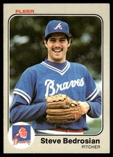 Steve Bedrosian 1983 Fleer #129 Braves MLB READ FREE SHIPPING AutographDen