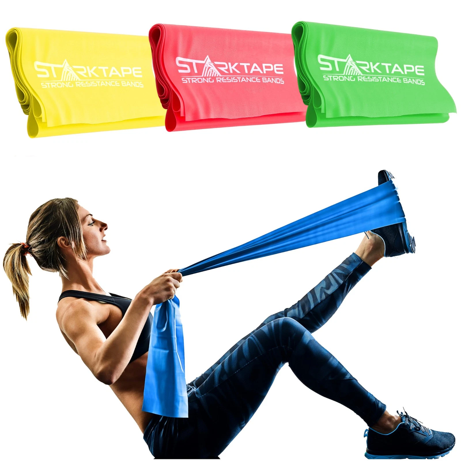 Resistance Bands Set 3 Pack for Home Workout, Strength Training, and Rehab