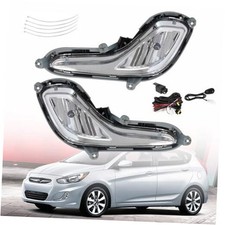 2Pcs Clear Bumper Fog Lights Assembly with Bulbs and Switch Wiring Kit