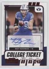 2021 Contenders Draft Picks College Game Ticket Red Matt Bushman #171 Auto 0c3e