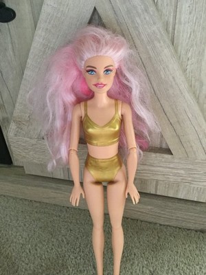 2021 Mattel Cutie Reveal Snowflake Deer #HJL61 Barbie Doll with Hot Pink Hair