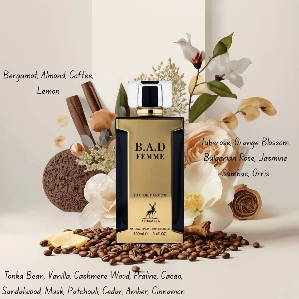 B.A.D. Femme Eau de Parfum Spray 100 ml (3,4 oz) por Maison Alhambra Foto 4 de 4