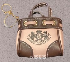 Juicy Couture Style Scottie Dogs Mini Tote Daydreamer Bag Charm Pink Brown NWOT