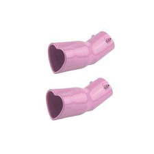 2PCS Universal Heart-Shaped Exhaust Tip, 63mm Inner Diameter, Curved Pink