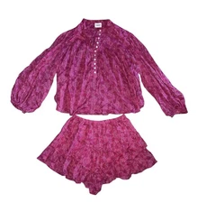 Isabel Marant 2pc Etoile Women’s Salika Blouse & Jocadia Skort Set In Fuschia 42