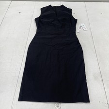 Tribal Dress Womens 4 Black Sleeveless V Neck Sheath Knee Length Workwear Office