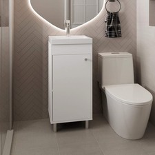 Rivera Freestanding Bathroom Vanity with One Door and Two Shelves Compact Sink B