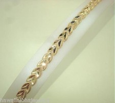 4MM-6.5MM VARIETY HAWAIIAN 14K YELLOW GOLD SPARKLY DC ROYAL LEI MAILE BRACELET