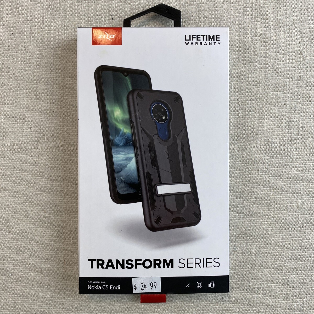 ZIZO Transform Series Smartphone Case for Nokia C5  Endi-Black-Kickstand-Shockprf