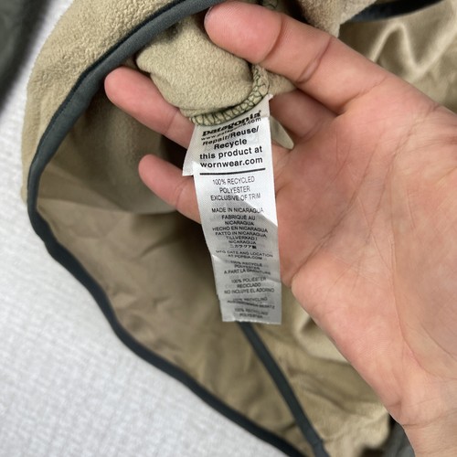 Patagonia Micro D Snap T Fleece Sweater Mens XL Pullover Green Tan Outdoor - Picture 17 of 18
