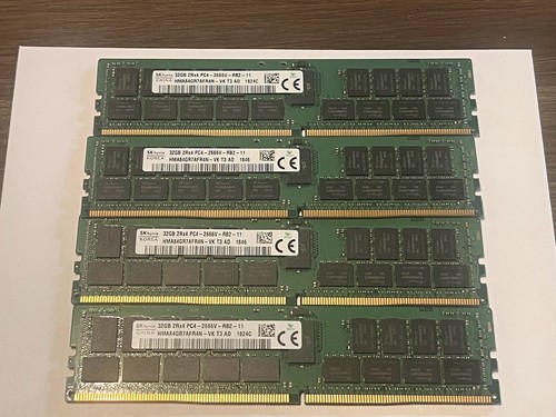 128GB (4X32GB) HYNIX HMA84GR7AFR4N-VK 2RX4 PC4-2666V DDR4 MEMORY - Picture 1 of 1