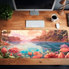 Tropical Mouse Pad, Floral Beach Desk Mat, Large XL Deskmat, Gaming Mouse Pad