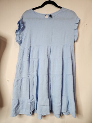 ALYA Shirt Dress Women's Large Light Blue L Flowy Wedding Spring Easter