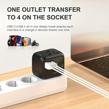 Travel Adapter Worldwide Universal Plug Adaptor with USB C Wall Charger